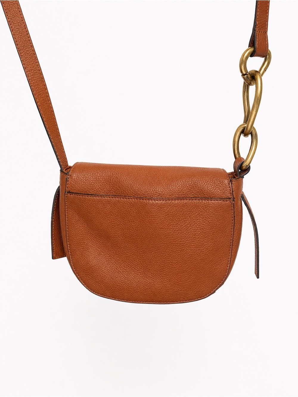 Vince Camuto Brown Genuine Leather & Suede Crossbody Bag Brass Hardware - Picture 4 of 10